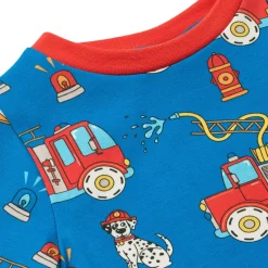 Hot Elstar With Fire Truck Långärmad T-shirt Brilliant Blue Barn Tröjor & Toppar