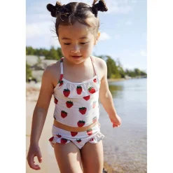Sale Fiji Mönstrad Tankini Med Jordgubbar Gräddvit Barn Uv-Kläder & Badkläder