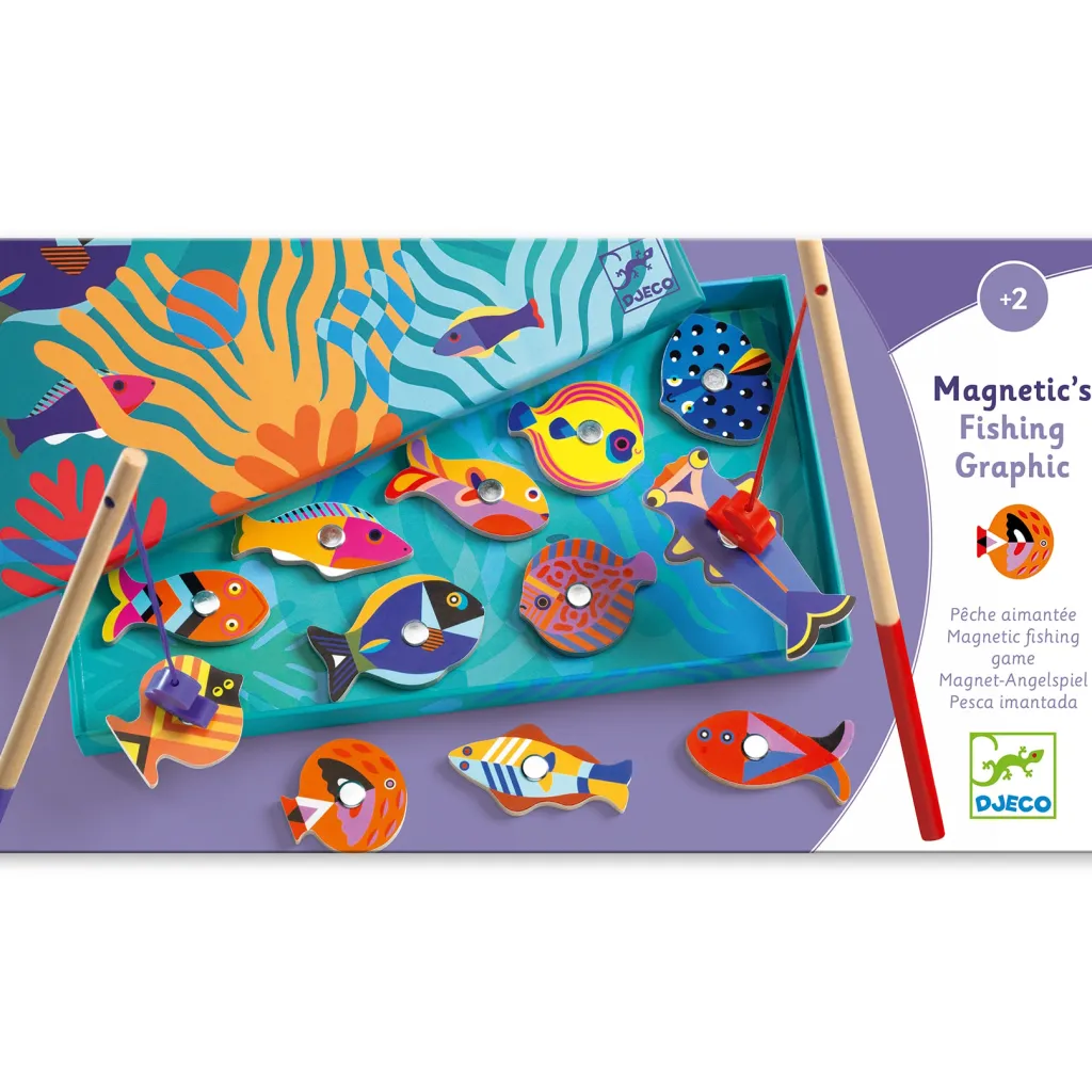 Discount Fishing Graphic Magnetiskt Fiskespel I Trä Spel & Pussel