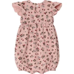 Hot Flora GOTS Mönstrad Romper Wild Strawberry Barn Bodys & Bodysuits