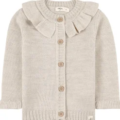 Clearance Flounce Stickad Kofta Gräddvit Barn Tröjor & Toppar