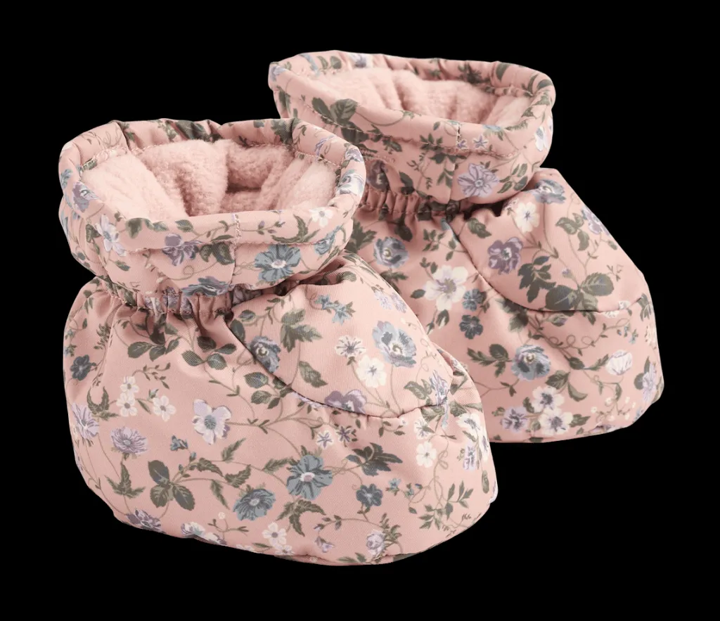 Sale Fuffa Vadderade Babybooties Rose Powder Flowers Barn Babyskor