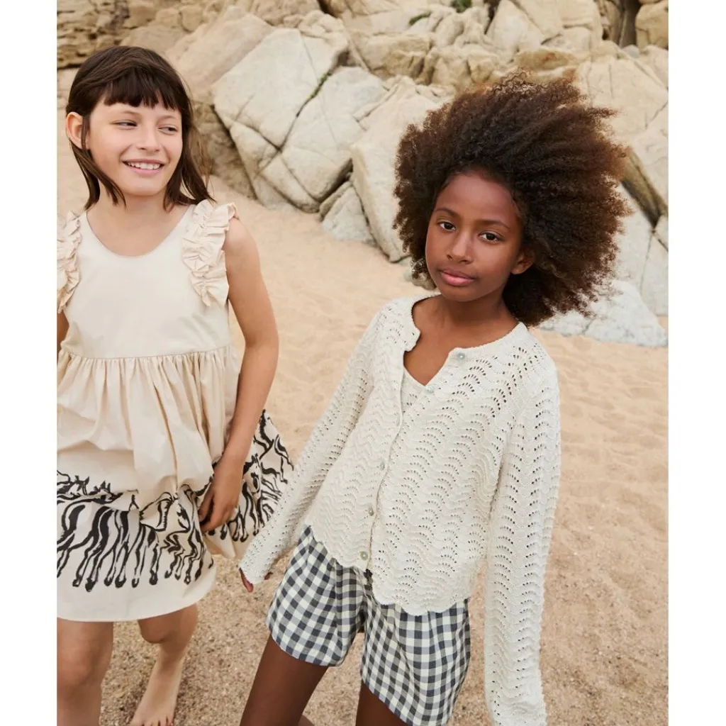 Hot Gigi Knitted Cardigan Sand Melange Barn Tröjor & Toppar