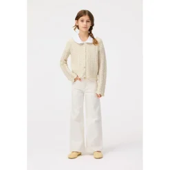 Hot Gigi Knitted Cardigan Sand Melange Barn Tröjor & Toppar