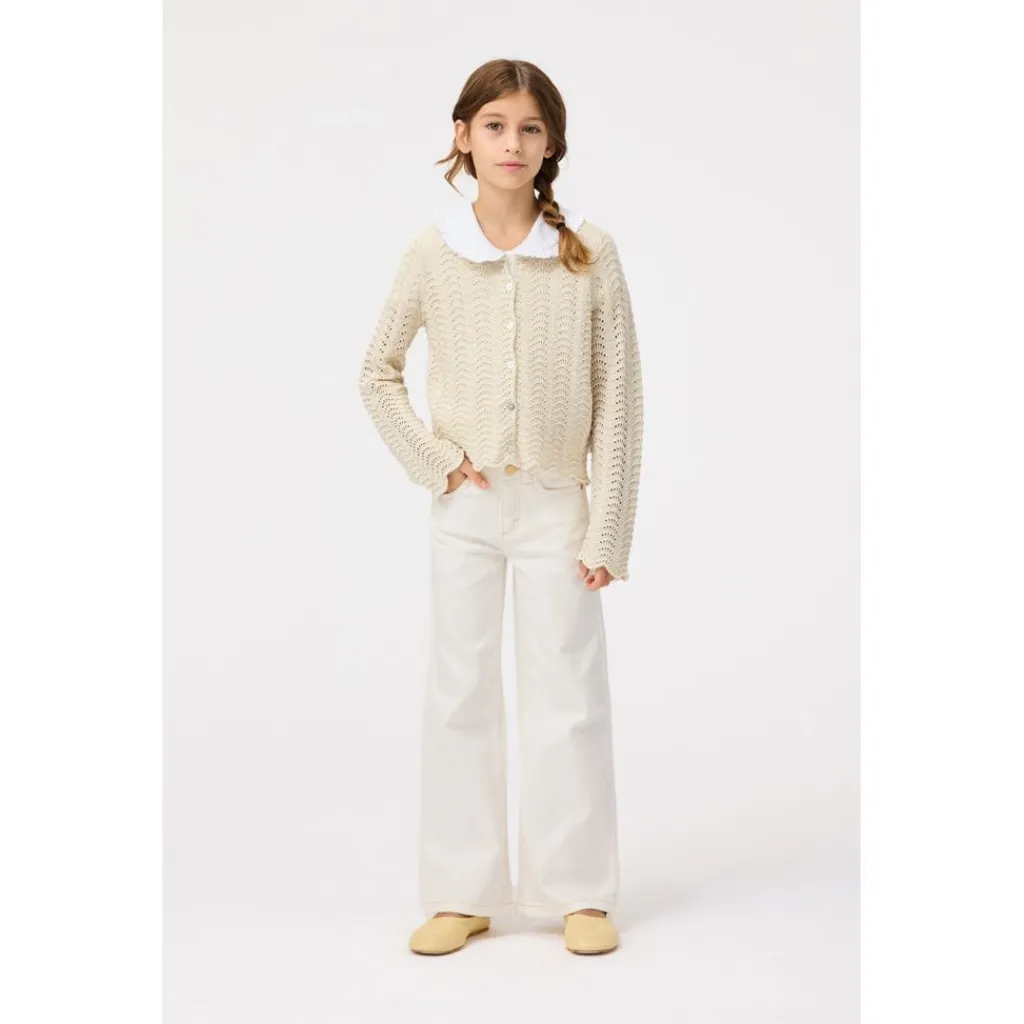 Hot Gigi Knitted Cardigan Sand Melange Barn Tröjor & Toppar