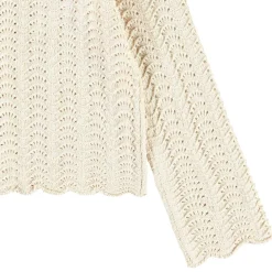 Hot Gigi Knitted Cardigan Sand Melange Barn Tröjor & Toppar