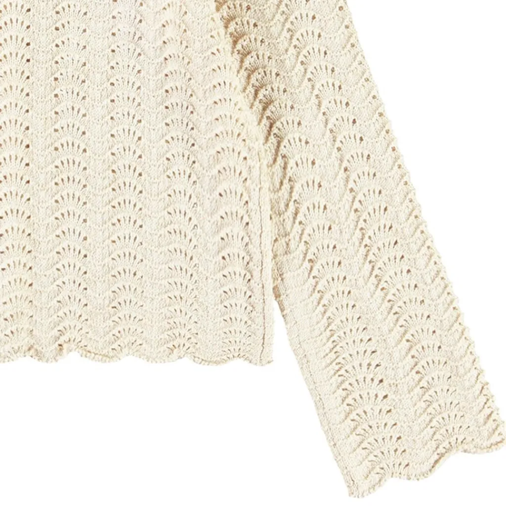 Hot Gigi Knitted Cardigan Sand Melange Barn Tröjor & Toppar