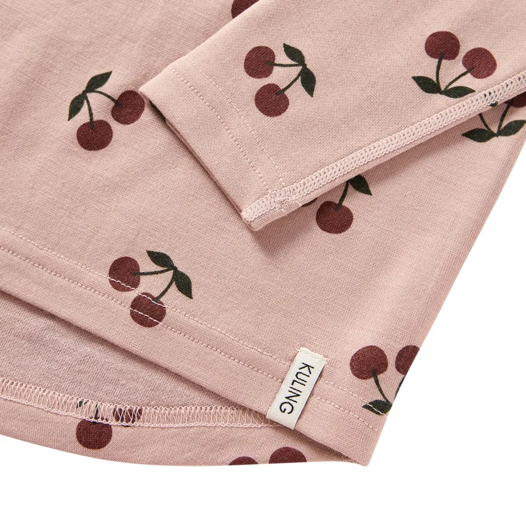Hot Gisborn Baselayer-set I Ull Och Bambu Woody Rose Cherry Barn Underställ