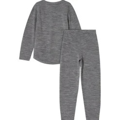 Outlet Gisborn Baselayer-set I Ull Och Bambu Dark Grey Melange Barn Underställ