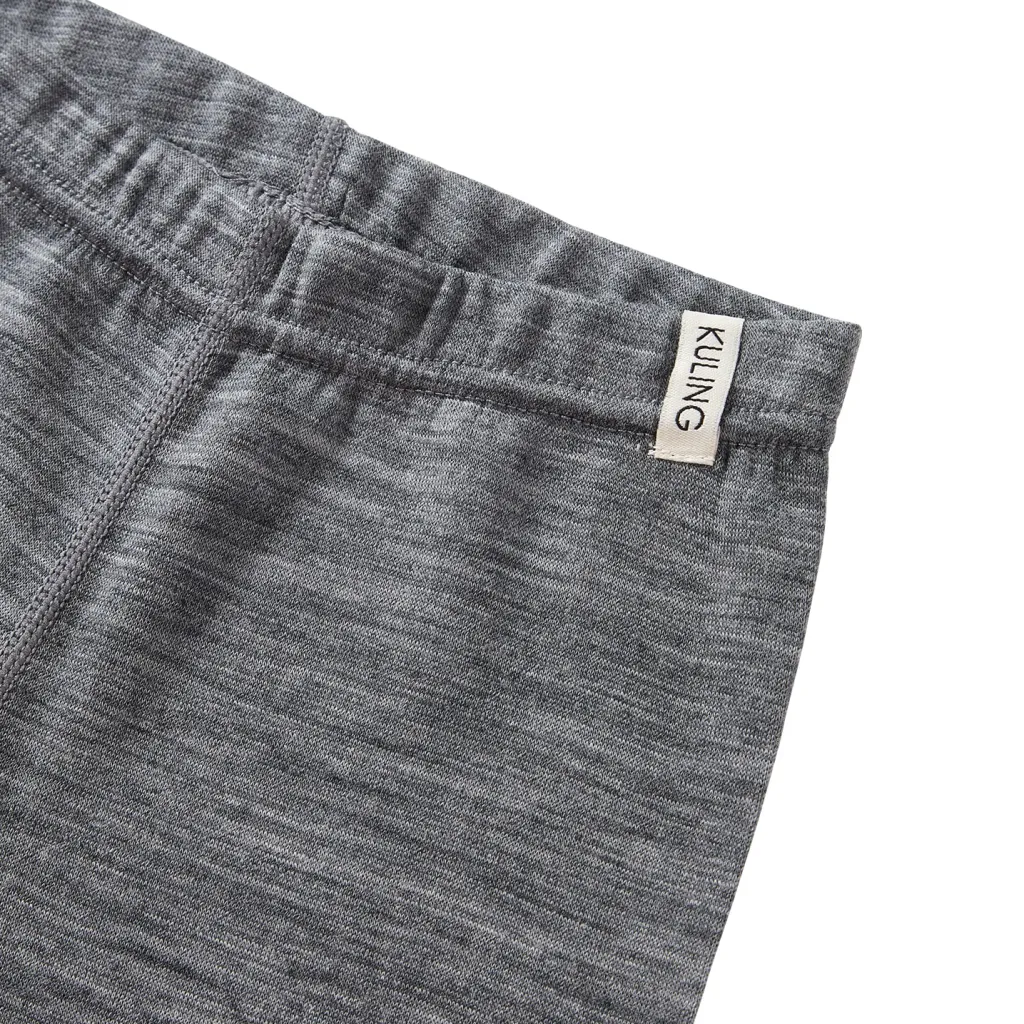 Outlet Gisborn Baselayer-set I Ull Och Bambu Dark Grey Melange Barn Underställ
