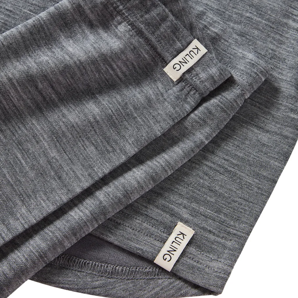 Outlet Gisborn Baselayer-set I Ull Och Bambu Dark Grey Melange Barn Underställ