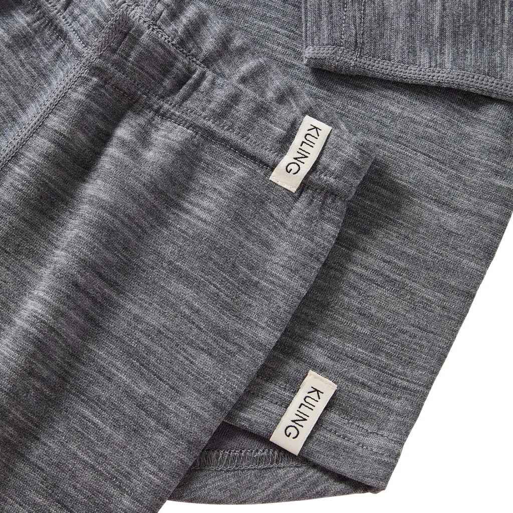 Outlet Gisborn Baselayer-set I Ull Och Bambu Dark Grey Melange Barn Underställ