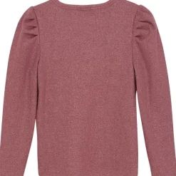 Hot Glitter Rib Långärmad T-Shirt Deco Rose Barn Tröjor & Toppar