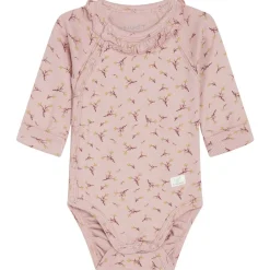 Hot GOTS Bing Blommig Omlottbody Dusty Rose Barn Bodys & Bodysuits