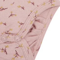 Hot GOTS Bing Blommig Omlottbody Dusty Rose Barn Bodys & Bodysuits