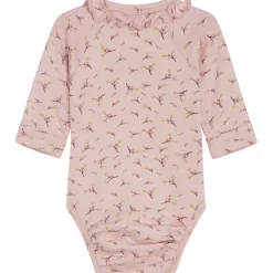 Hot GOTS Bing Blommig Omlottbody Dusty Rose Barn Bodys & Bodysuits