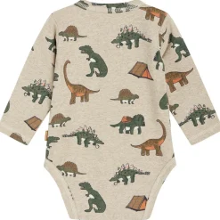 Sale GOTS Buster Baby Body Beige Melange Barn Bodys & Bodysuits
