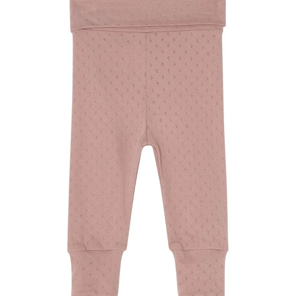 Clearance GOTS Elsy Pointelle Baby Byxor Pink Mauve Barn Byxor & Shorts