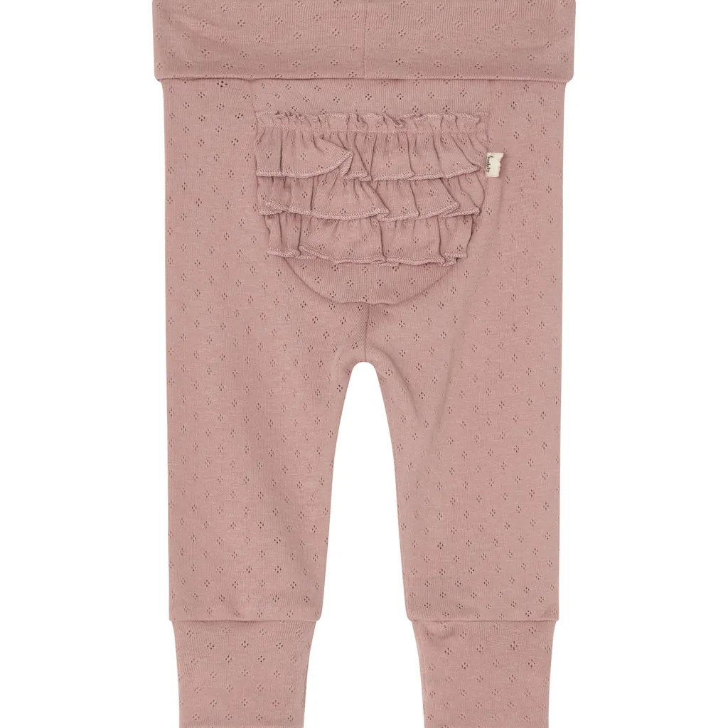 Clearance GOTS Elsy Pointelle Baby Byxor Pink Mauve Barn Byxor & Shorts