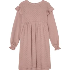 Hot GOTS Hedda Pointelle Klänning Pink Mauve Barn Klänningar & Kjolar