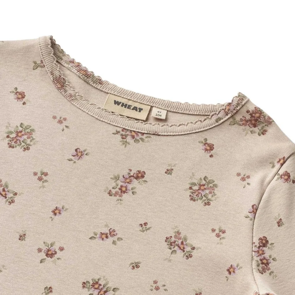 Sale GOTS Iben Blommigt Nattlinne Ljuslila Barn Sovkläder