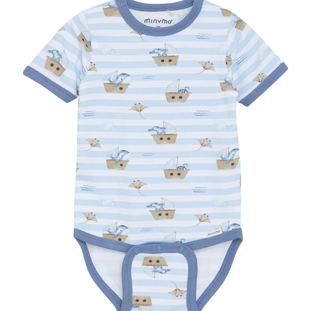 GOTS Kortärmad Baby Body Aop Skyway Barn Bodys & Bodysuits