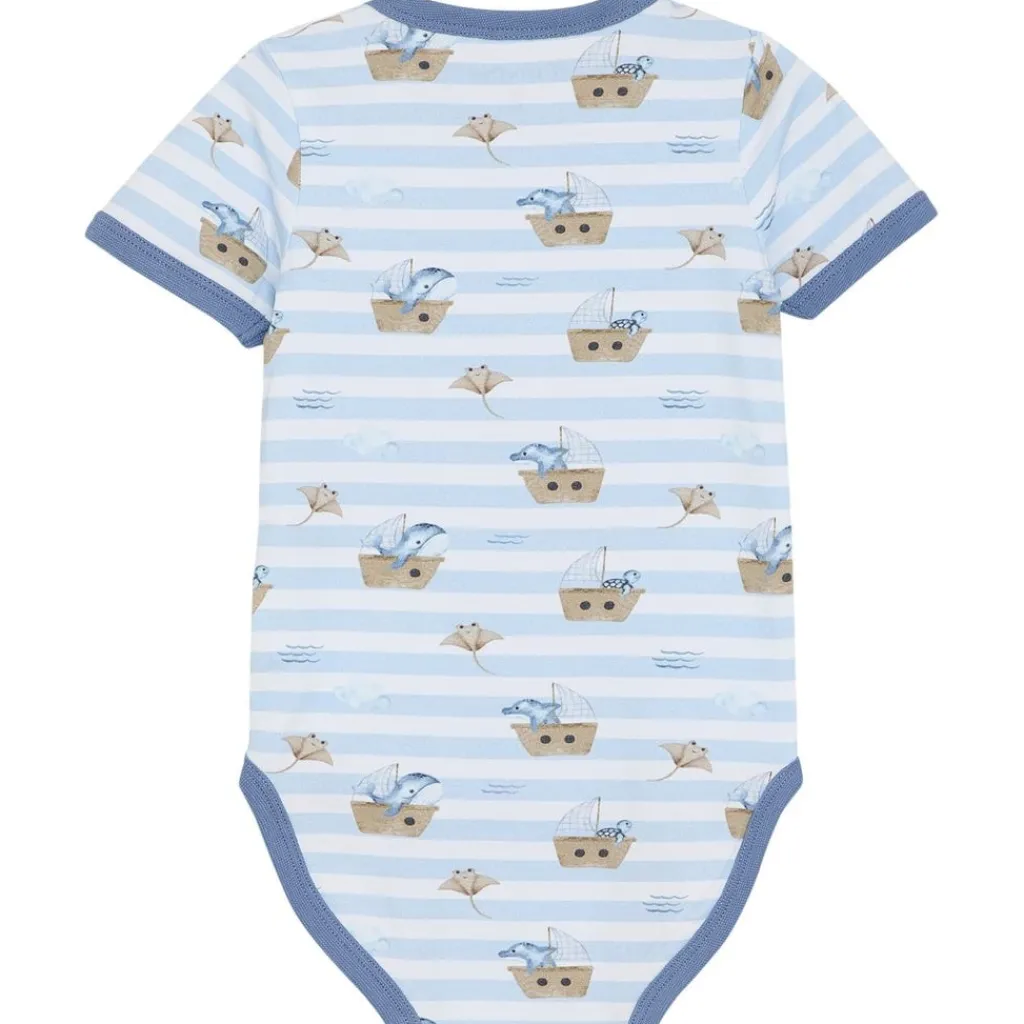 GOTS Kortärmad Baby Body Aop Skyway Barn Bodys & Bodysuits