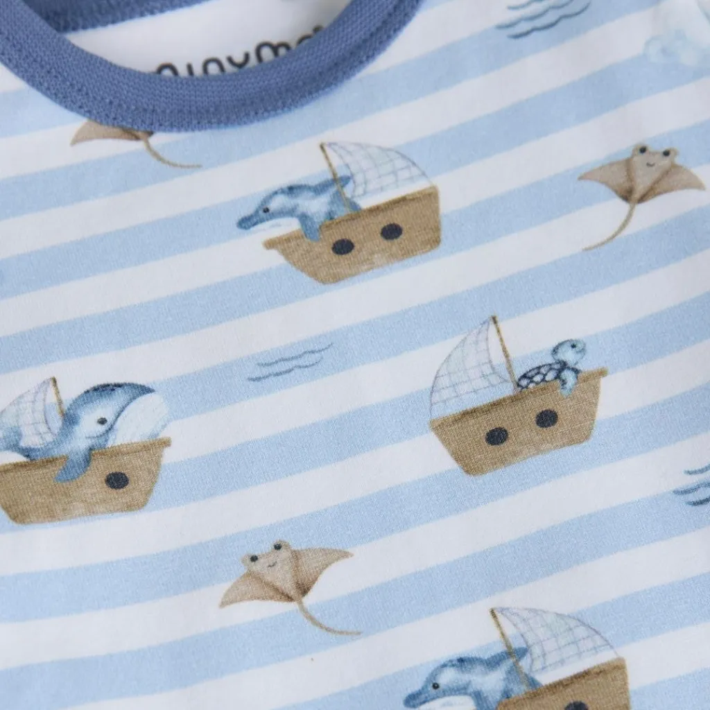 GOTS Kortärmad Baby Body Aop Skyway Barn Bodys & Bodysuits