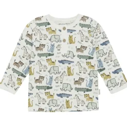 Sale GOTS Långärmad T-shirt Aop Marshmallow White Barn Tröjor & Toppar
