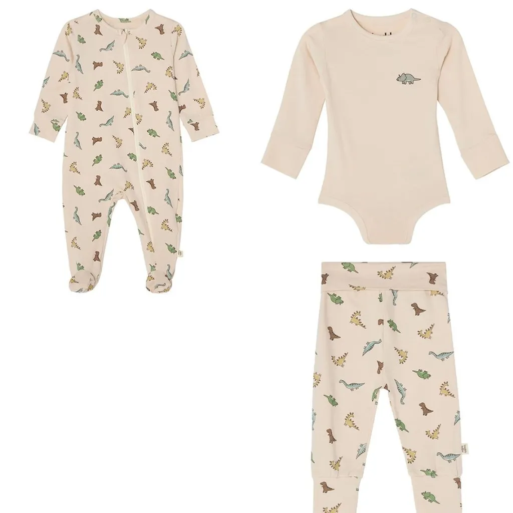 GOTS Lukas Nyfödd Set Dinosaur Barn Outfits & Gåvoset