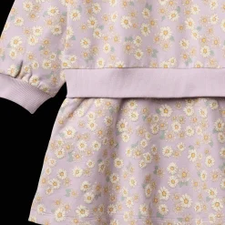 Outlet GOTS Maggie Sweatklänning Lavender Daisies Barn Klänningar & Kjolar