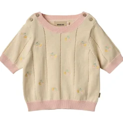 Outlet GOTS Malvina Stickad Topp Sandshell Barn Tröjor & Toppar