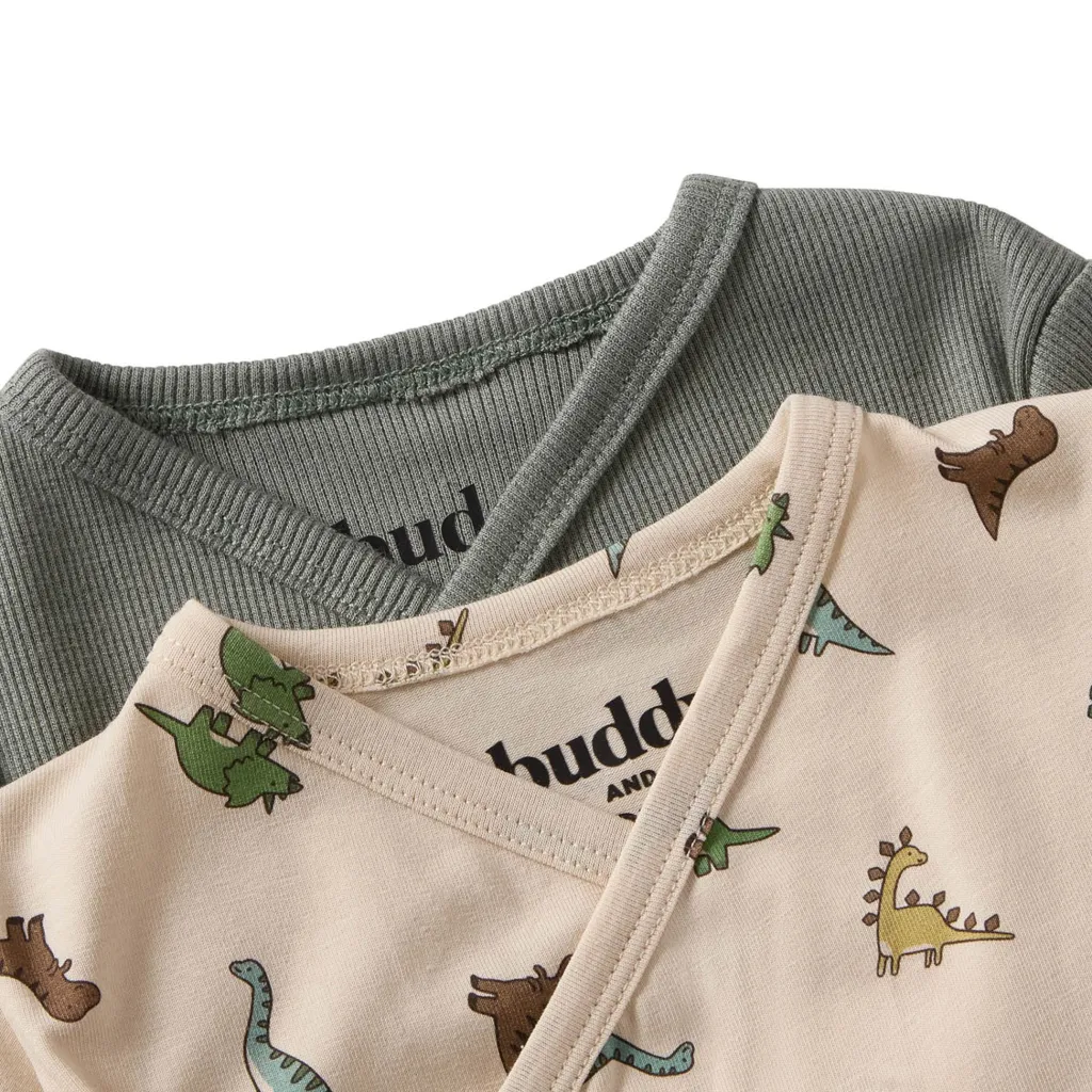 Hot GOTS Max Wrap Body 2-pack Sage Green / Dinosaur Barn Bodys & Bodysuits
