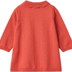 Clearance GOTS Nannie Stickad Baby-klänning Candy Red Barn Klänningar & Kjolar