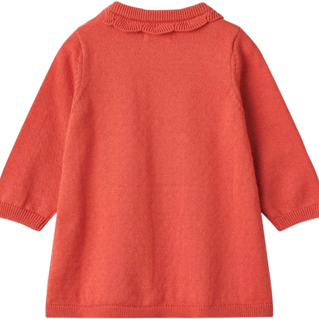 Clearance GOTS Nannie Stickad Baby-klänning Candy Red Barn Klänningar & Kjolar