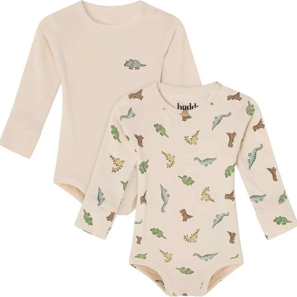Discount GOTS Petter Body 2-pack Off White / Dinosaur Barn Bodys & Bodysuits
