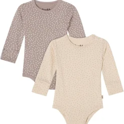 Hot GOTS Petter Body 2-pack Beige / Taupe Dots Barn Bodys & Bodysuits