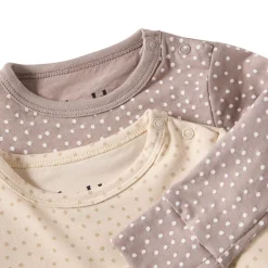 Hot GOTS Petter Body 2-pack Beige / Taupe Dots Barn Bodys & Bodysuits