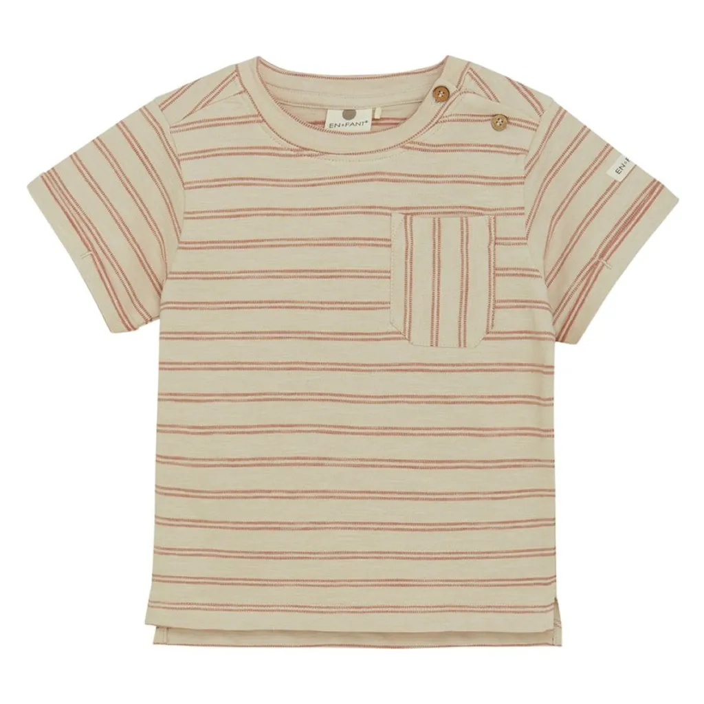 New GOTS Randig T-shirt French Oak Barn Tröjor & Toppar