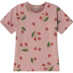 Hot GOTS Santorini Mönstrad T-shirt Med Hallon Woody Rose Barn Tröjor & Toppar