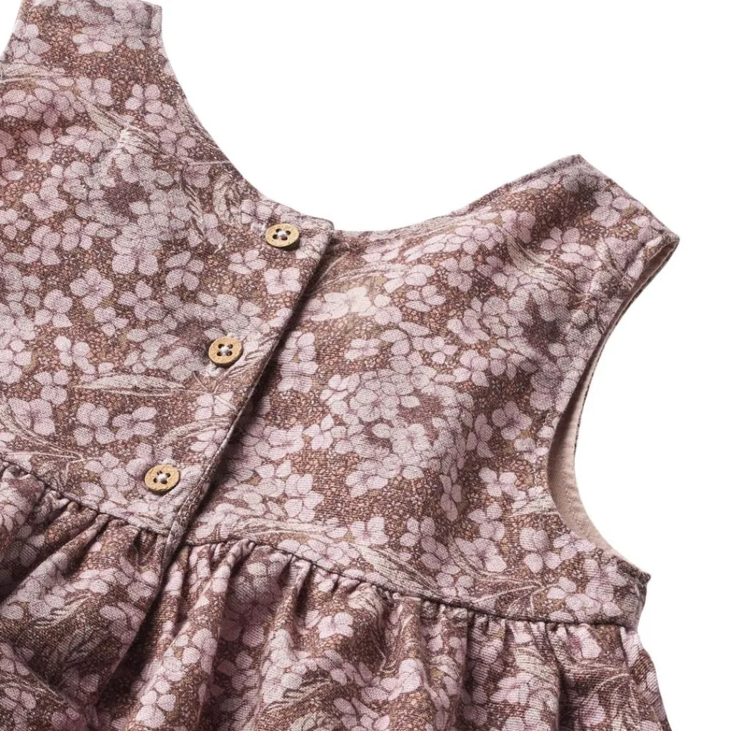 Online GOTS Sienna Mönstrad Baby-klänning Hydrangeas Barn Klänningar & Kjolar