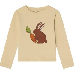 Hot GOTS Tia Långärmad T-shirt Med Kanintryck Fudge Barn Tröjor & Toppar