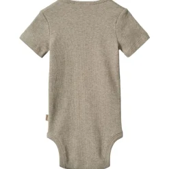 Online GOTS Timo Ribbad Baby Body Gravel Melange Barn Bodys & Bodysuits