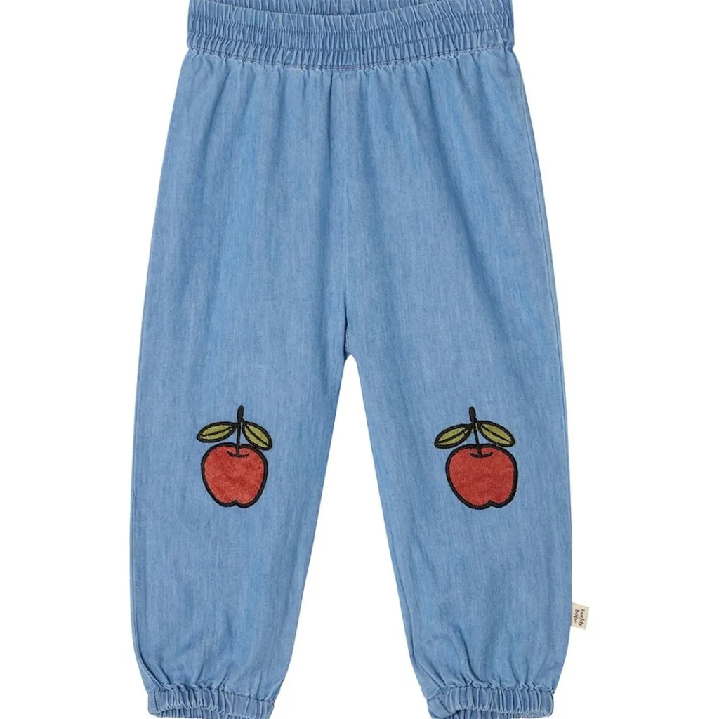Clearance GOTS Viggo Mjukisbyxor Med Äpplen Blå Barn Byxor & Shorts