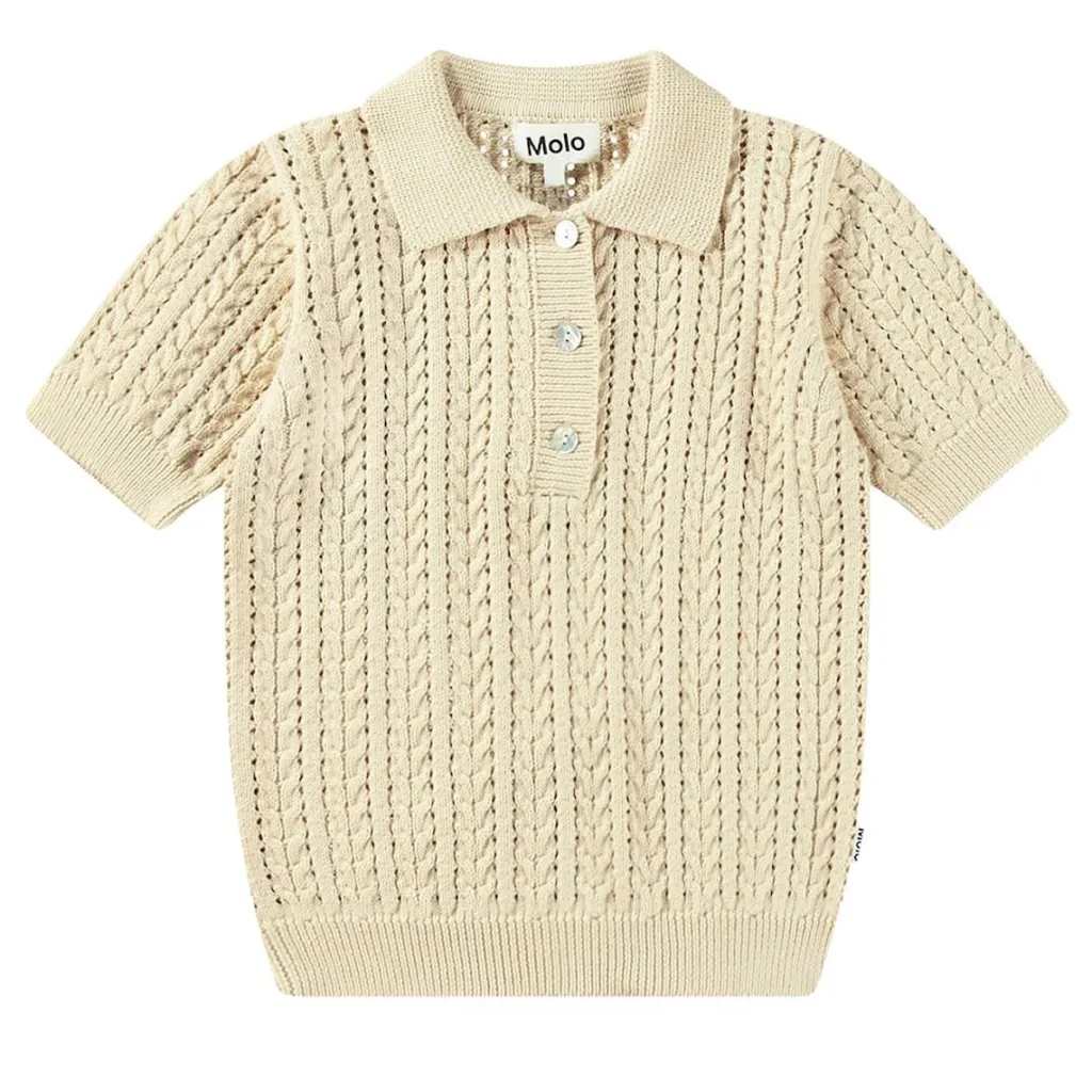 Hot Gretel Knitted Polo Shirt Brazilian Sand Barn Tröjor & Toppar
