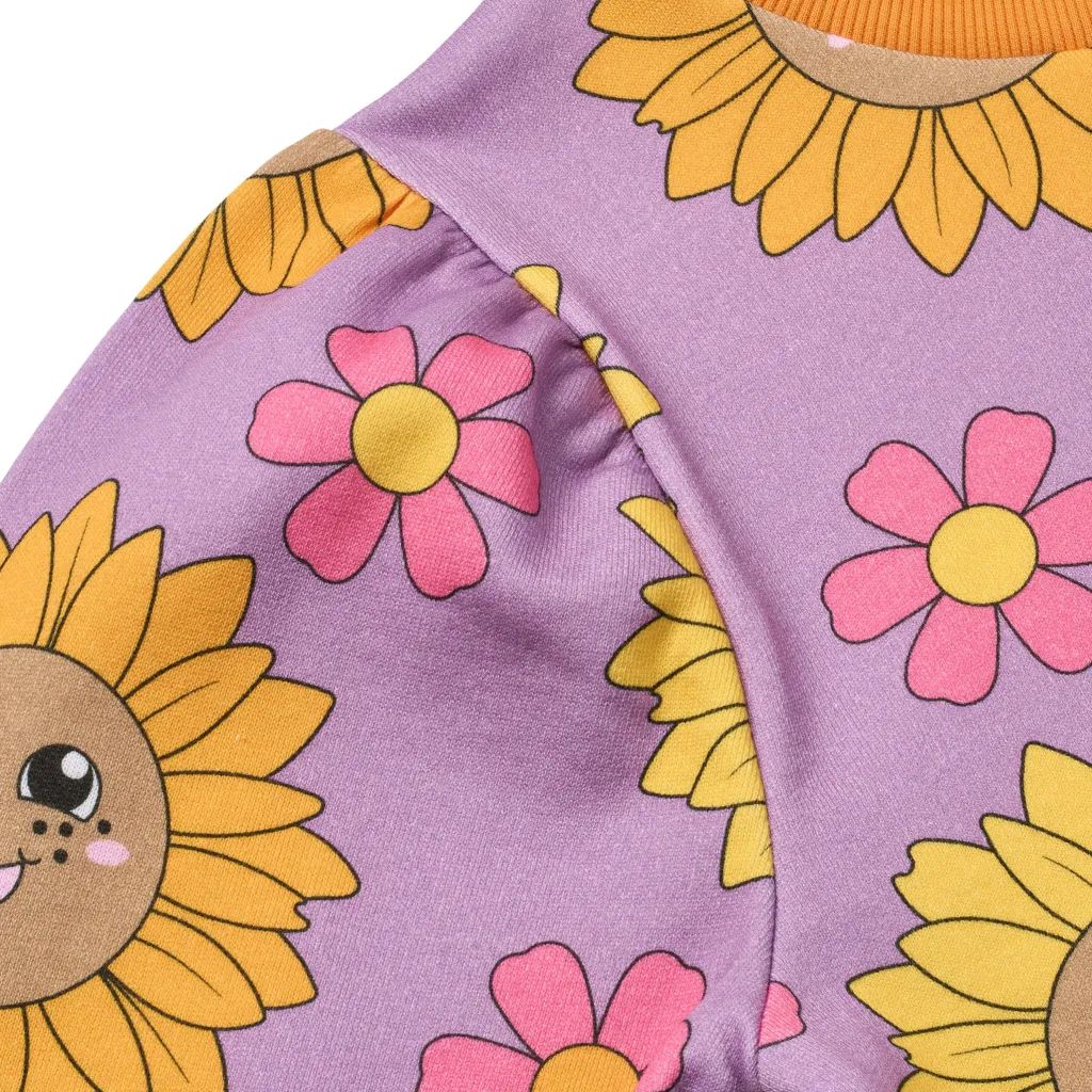 Hot Hidden With Sunflowers Sweatshirt Purple Iris Barn Tröjor & Toppar