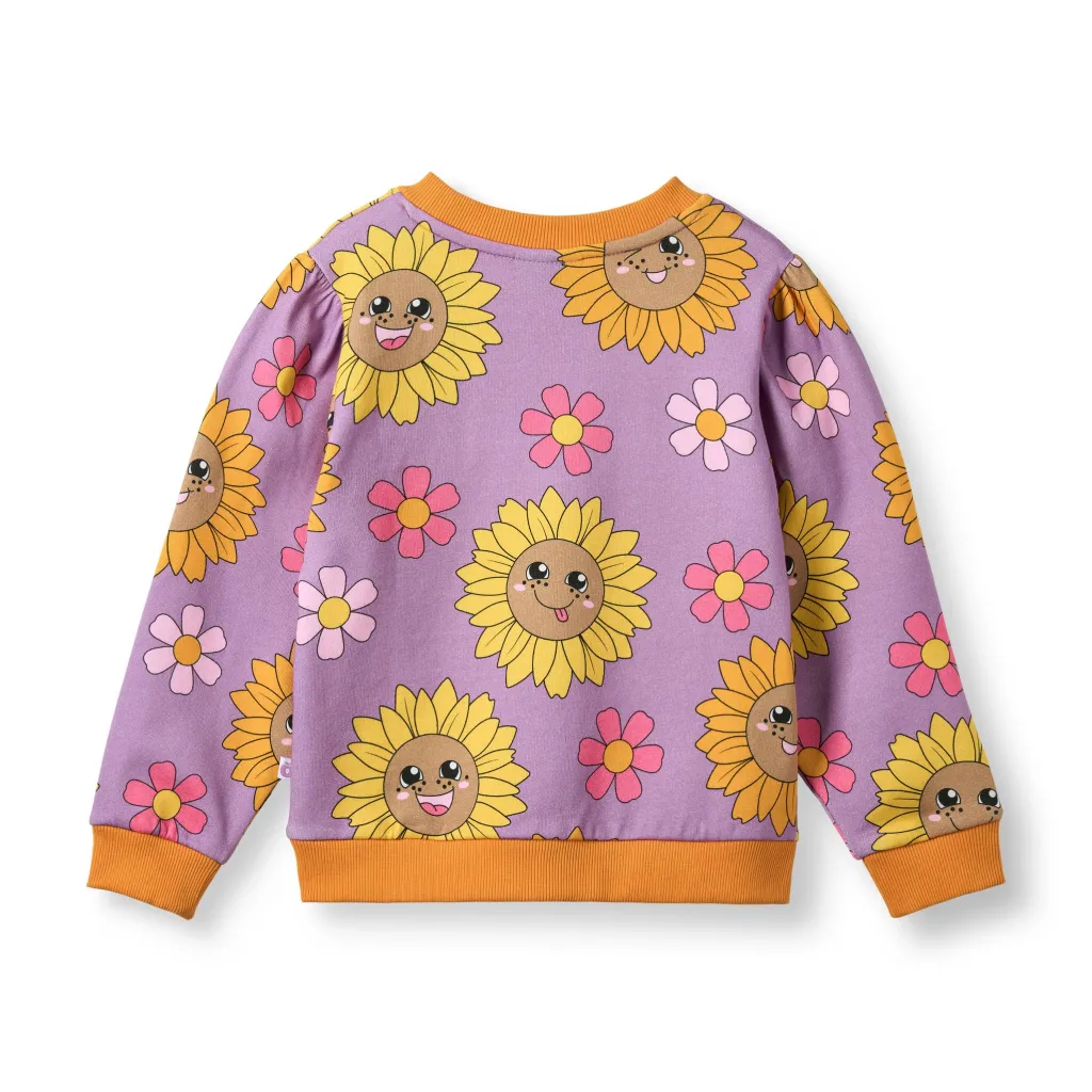 Hot Hidden With Sunflowers Sweatshirt Purple Iris Barn Tröjor & Toppar