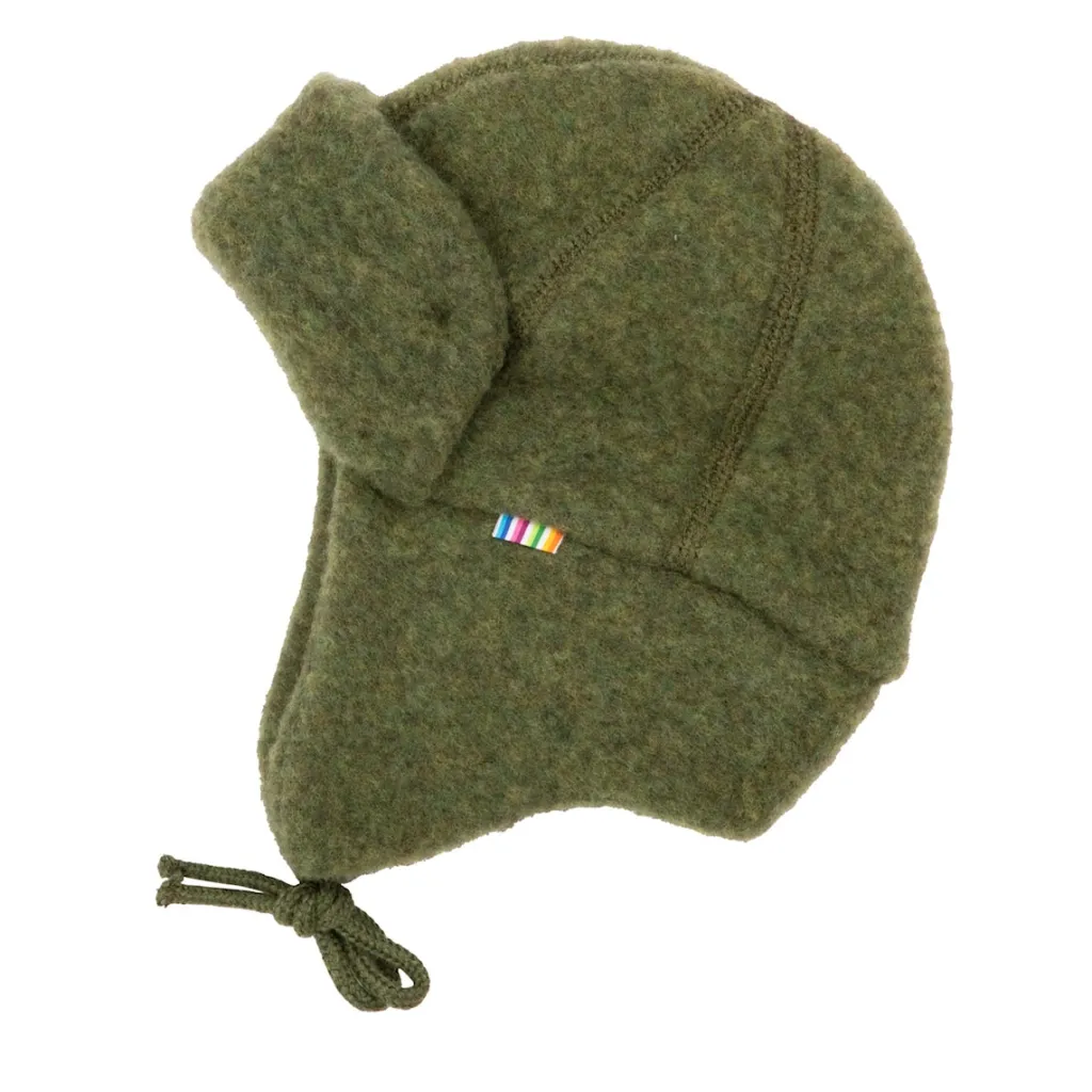 Sale Hjälm Med Dubbla Lager Av Mjuk Ull Dark Olive Barn Accessoarer