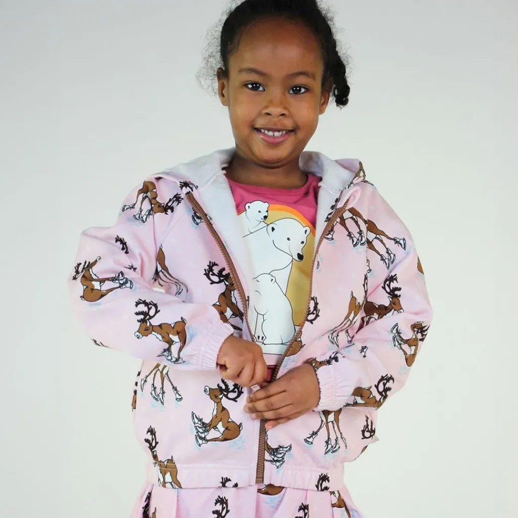 New Hoodie with reindeer Icy Pink Barn Tröjor & Toppar