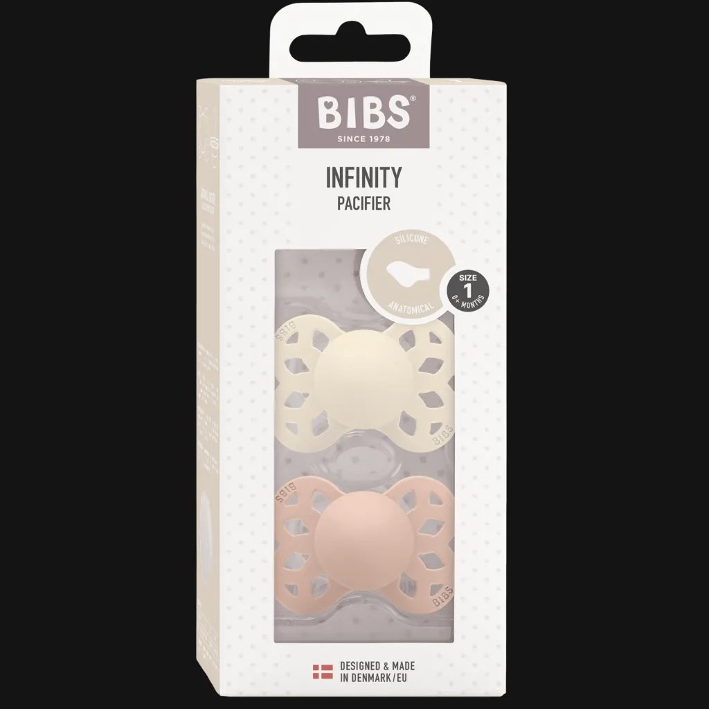 Outlet Infinity 2-pack Anatomiska Silikonnappar Ivory Blush Nappar & Napphållare
